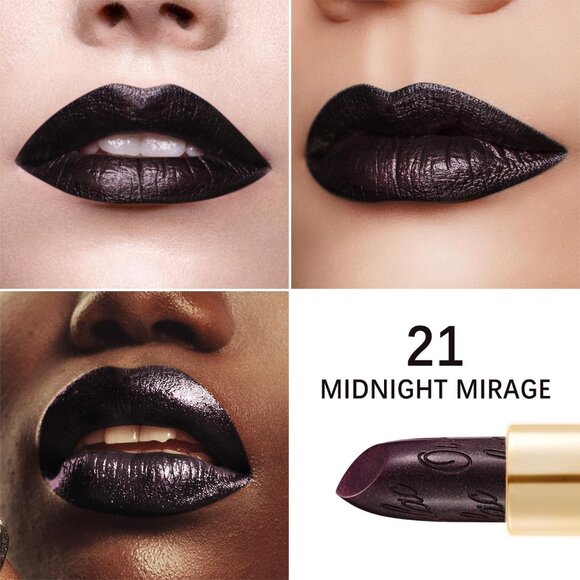 🆕Metallic Black Lipstick Lightweight Soft Hydrating Vegan Full-Coverage Color - Picture 8 of 10